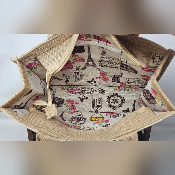 Parenting It Takes A Village And A Vineyard Jute Burlap Tote Bag Wine Holder - Picture 7 of 12